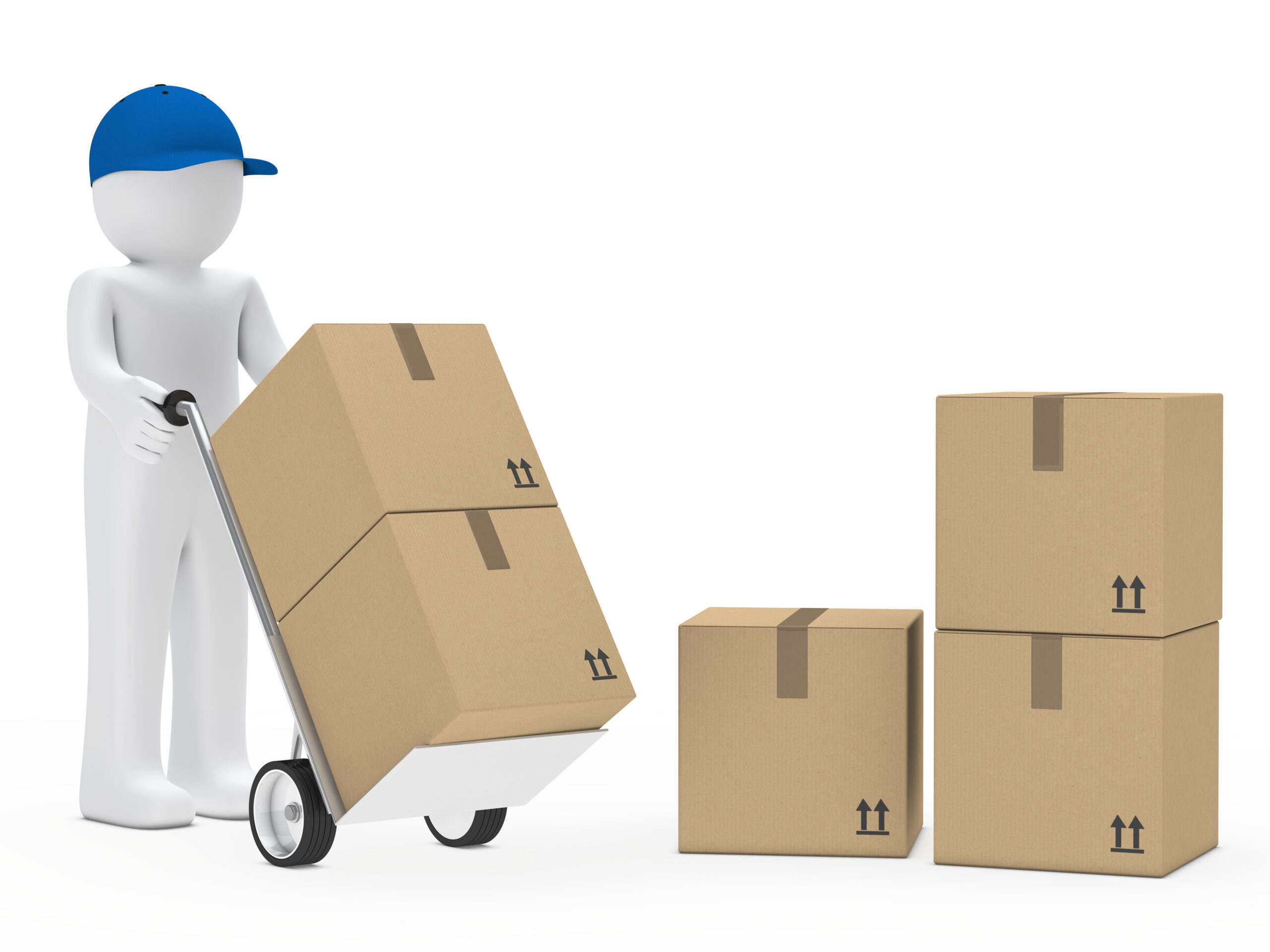 man hold hand truck